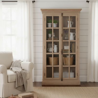 Tall Sepia Mirror Glass Display Cabinet