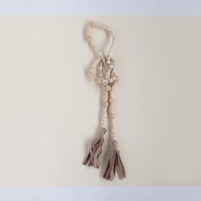 Tasseled Natural Wood Bead Garland