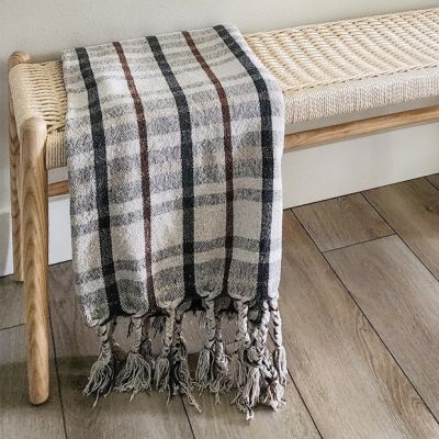Tasseled Plaid Throw Blanket