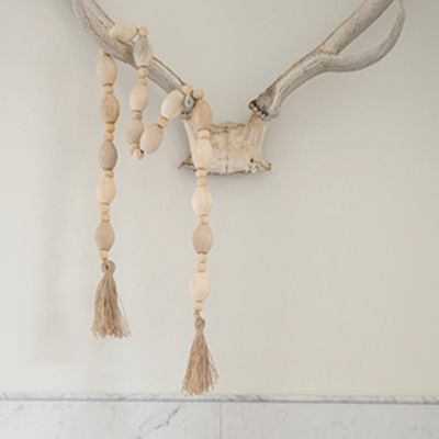 Tasseled Wood Bead Garland Decor