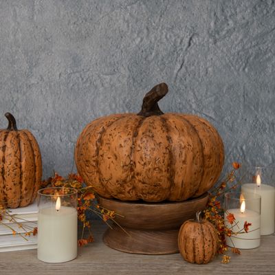 Terra Cotta Mache Pumpkin Collection 9 Inch