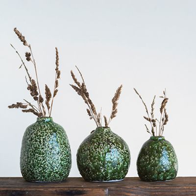 Terracotta Belly Vase Collection Set of 3