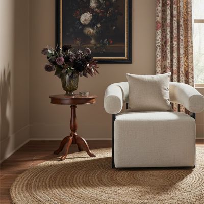 Textured Beige Minimalist Accent Chair