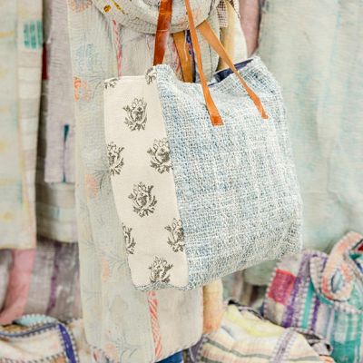 Textured Block Print Market Tote