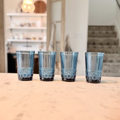 Textured Green Drinking Glass