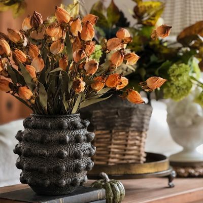 Textured Cement Black Vase