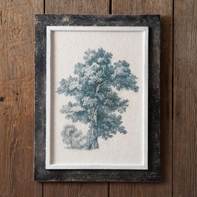 Textured English Oak Tree Framed Wall Art