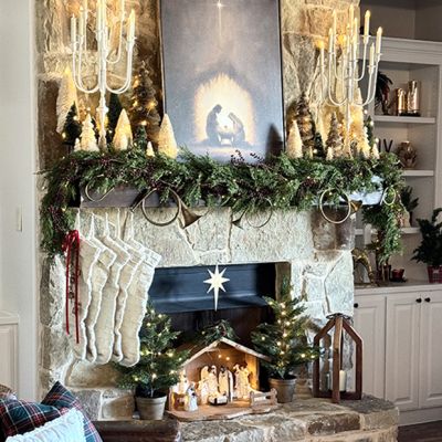 Textured Knit Cream Stocking