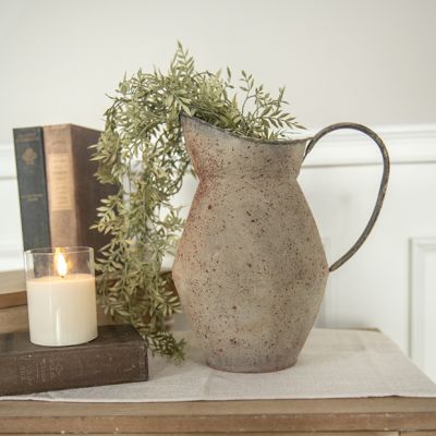 Textured Metal Pitcher Vase