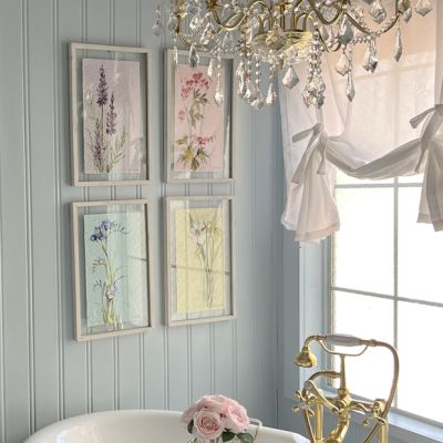Textured Paper Spring Floral Print Set of 4