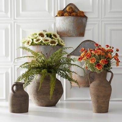 Textured Terracotta Vase