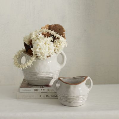 Textured Vase Pot With Handles