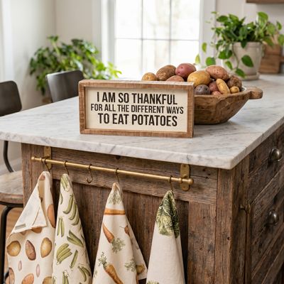 Thankful For Potatoes Framed Tabletop Sign