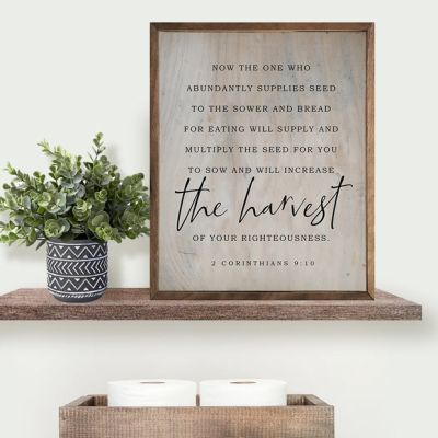 The Harvest 2 Corinthians 9 10 Whitewash Framed Sign