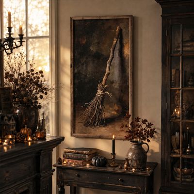 The Witch Broom Framed Wall Art
