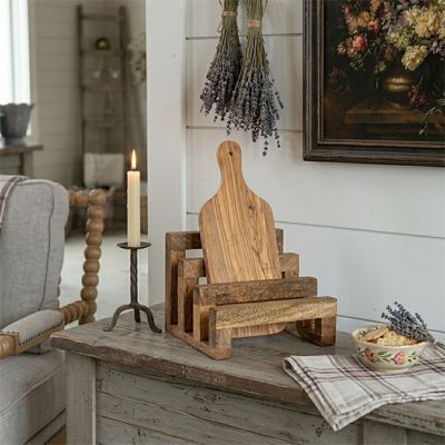 Three Section Wood Cutting Board Stand