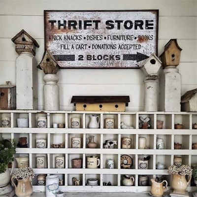 Thrift Store Canvas Wall Sign