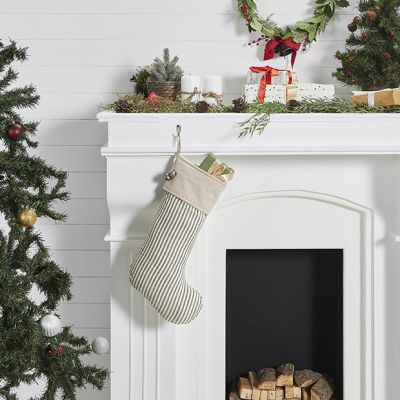 Ticking Stripe Christmas Stocking