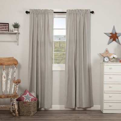 Ticking Stripe Seersucker Curtain Panel Set of 2