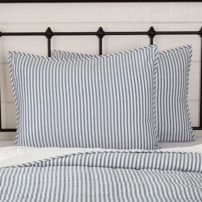Classic Blue Ticking Stripe Sham Standard