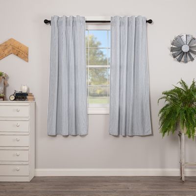 Ticking Stripe Short Window Panel Set of 2