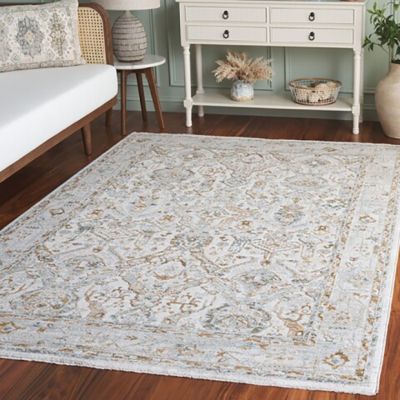 Timeless Accents Grey/Blue Patterned Area Rug