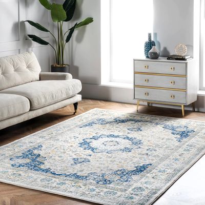Timeless Charms Blue Medallion Area Rug