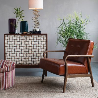 Timeless Tufted Faux Leather Armchair