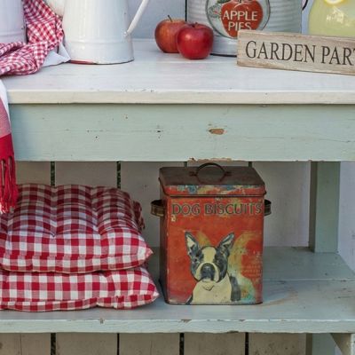 Tin Dog Biscuit Container