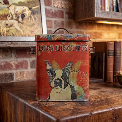 Tin Dog Biscuit Container