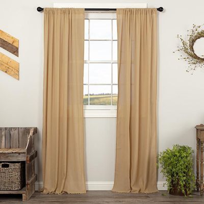 Tobacco Tan Fringed Curtain Panels Set of 2