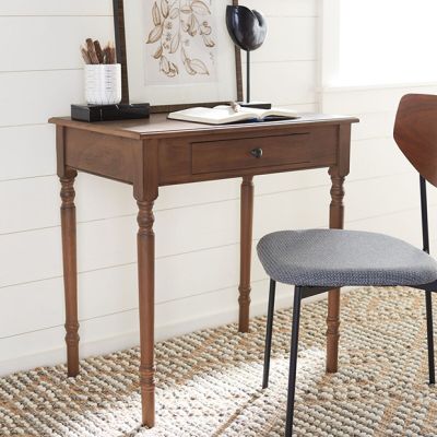 Traditional Dark Wood Desk With Drawer