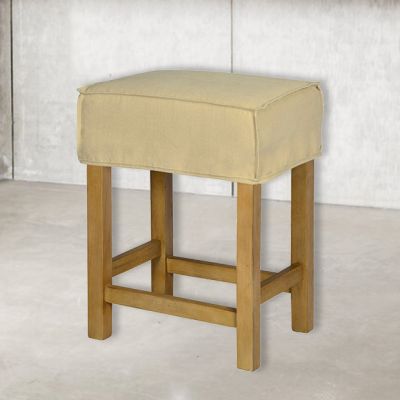 Traditional Saddle Stool Slip Cover Oatmeal