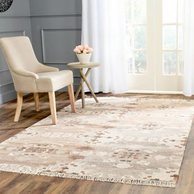 Tribal Pattern Natural Kilim Area Rug