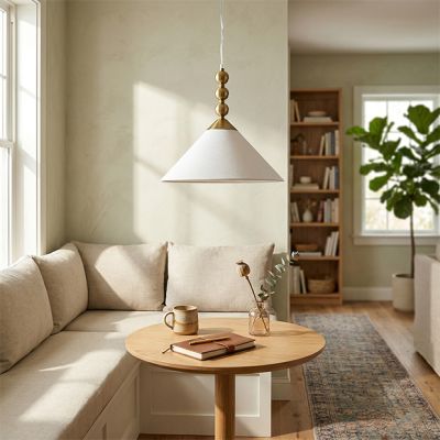 Triple Gold Bead Pendant Light