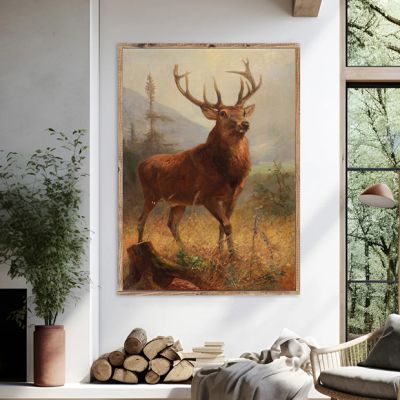 Trophy Stag Deerway Printed Canvas Wall Art