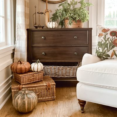 Turned Leg 2 Drawer Accent Chest