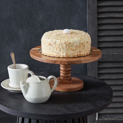 Turned Wood Base Dessert Stand