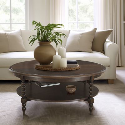 Turned Wood Two Tier Coffee Table