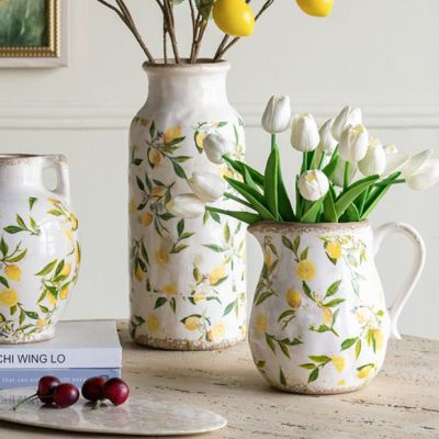 Tuscan Lemon Harvest Pitcher Vase