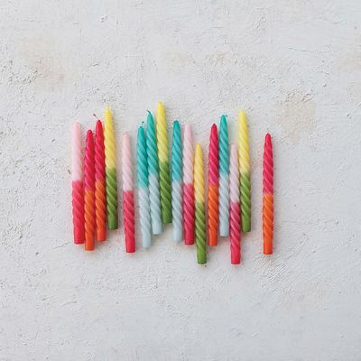 Twisted Ombre Taper Candle Set of 2