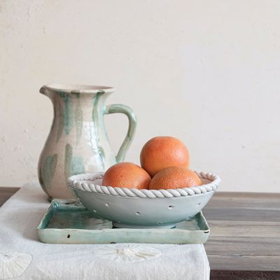 Twisted Rim Stoneware Colander