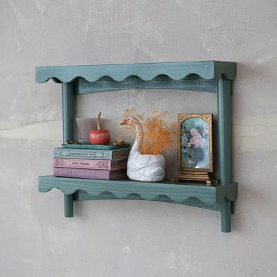 Two Tiered Scalloped Wall Shelf