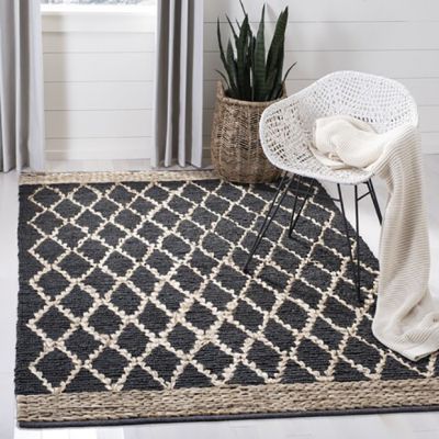 Two Tone Diamond Jute Area Rug