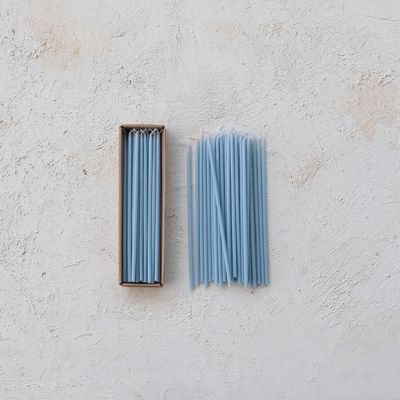 Unscented Slim Taper Candle Set of 36 Light Blue