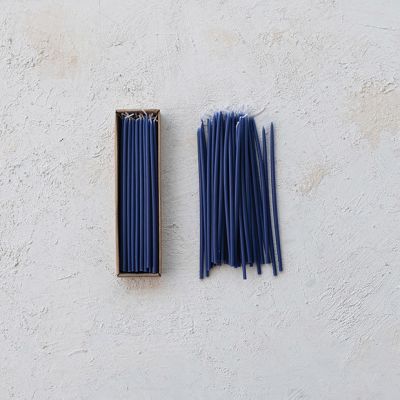 Unscented Slim Taper Candle Set of 36 Navy Blue