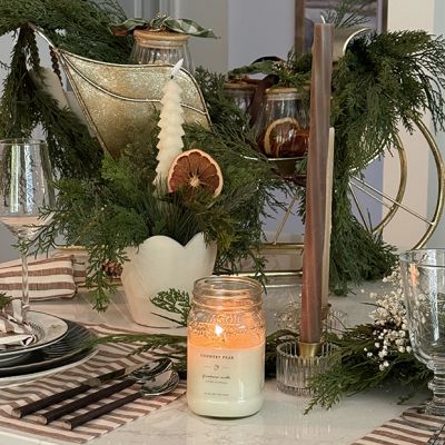 Unscented Tree Shaped Eggnog Taper Candle