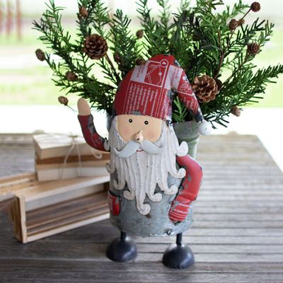 Upcycled Canister Santa Bucket
