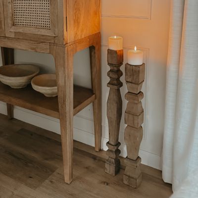 Upcycled Wood Baluster Candle Stand 23 Inch