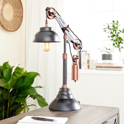Urban Industrial Pulley Desk Lamp